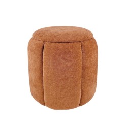 Pouf rond en velours rouille Ø36 cm Olivia