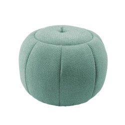Pouf rond Pumpkin vert d’eau D60 cm en tissu