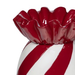 Vase bonbon rayée H31 cm en resine