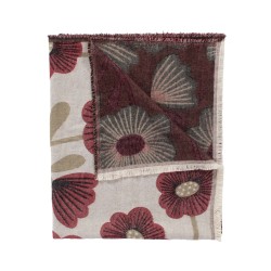 Plaid Lilou fleurs prune 130x170 cm