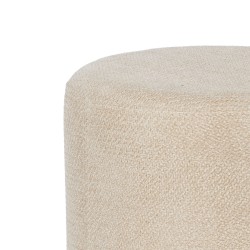 Pouf Twisty D 39 cm beige en tissu