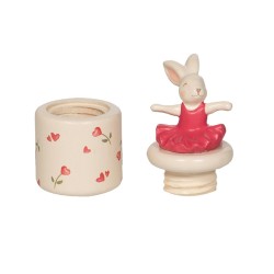 Boite à dent Ballerine rose en bois 10 cm