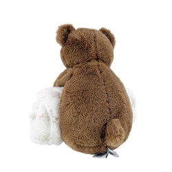 Doudou Ourson brun et son plaid étoilé 90x75cm