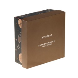 Coffret de 2 paires de chaussettes en coton imprimé festif