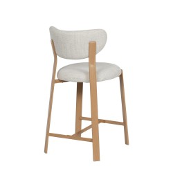 Tabouret de bar Gleen assise 65 cm en bouclette sable