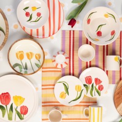 Set de table Bamboo rayé jaune (lot de 2)