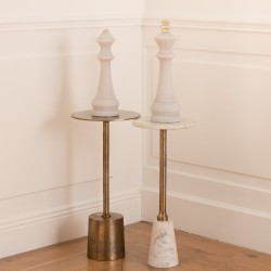 Bout de canapé rond en aluminium doré H60 cm Clyde