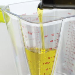 Verre mesureur en verre avec silicone 0,5 L - jaune, Pebbly