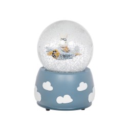 Boule à neige musicale Avion bleu
