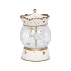 Boule à neige Carrousel crème et doré