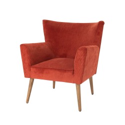 Fauteuil en velours côtelé...