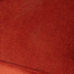 Fauteuil en velours côtelé terracotta Léon