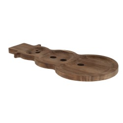 Plat bois bonhomme neige 34 cm