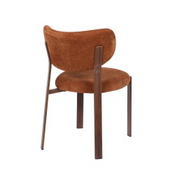 Chaise de salle à manger Dino terracotta avec piètement finition chêne