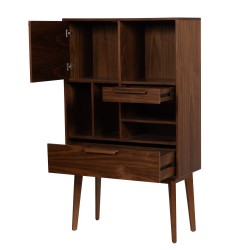 Bibliothèque Lotta H125 cm en multiplis noyer