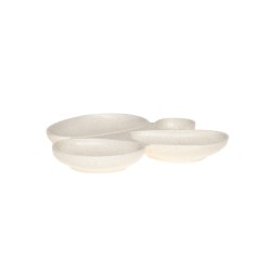 Plat apéritif 4 compartiments Dipsa crème 26x23 cm