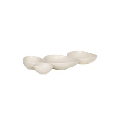 Plat apéritif 4 compartiments Dipsa crème 29x16 cm