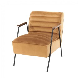 Fauteuil en velours bronze...