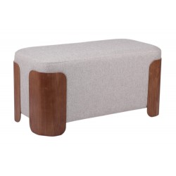 Banc en tissu taupe et bois...