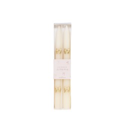 Coffret 2 chandelles noeuds dorés H25,5 cm  en cire