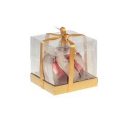 Bougie boule de Noël twist 10 cm en cire