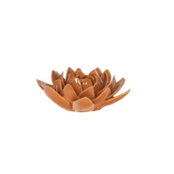 Décoration fleur chrysanthème en céramique ocre D9 cm