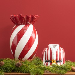 Mini vase veste de Noël H14 cm en céramique