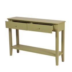 Console 2 tiroirs 1 niche en bois vert L120 cm Canopée