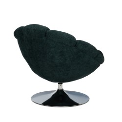 Fauteuil en tissu bleu avec piètement chromé Venus