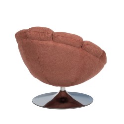 Fauteuil en tissu rose avec piètement chromé Venus