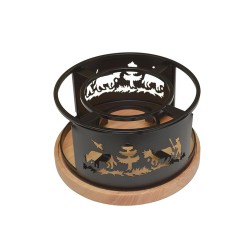 Réchaud alpes 21 cm socle bois