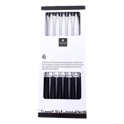 6 Fourchettes 2 dents manche noir