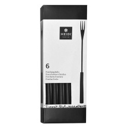 6 fourchettes 3 dents manche noir