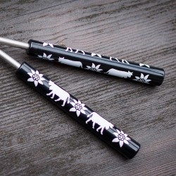 6 fourchettes décore Alpes noir