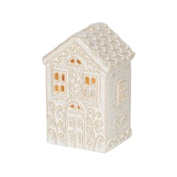 Photophore maison crème H7,4 cm en céramique