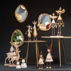 Set de 2 princesses doré H37 cm en métal