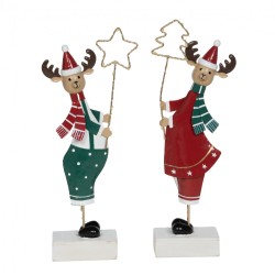 Set de 2 rennes de Noël à...