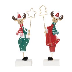 Set de 2 rennes de Noël à poser en métal et leds
