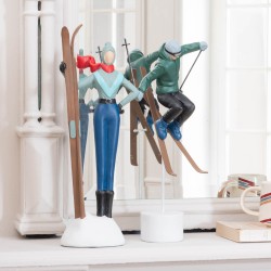 Statuette skieur H38 cm en résine