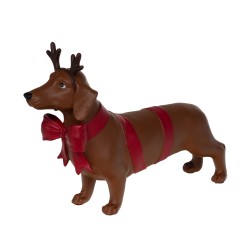 Teckel de Noël nœud rouge...
