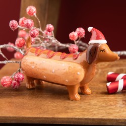 Décoration chien saucisse 15x9 cm en céramique