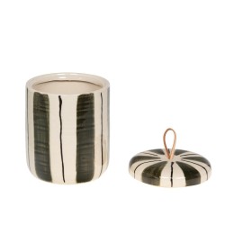 Boîte Grace kaki H16,5 cm en céramique