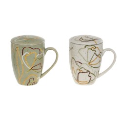 Mug filtre Zen 40cl en grès décoré (1 modèle aléatoire)