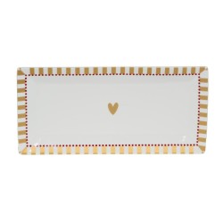 Coffret plat rectangulaire Silva 31cm en porcelaine décorée