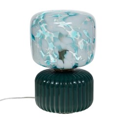 Lampe Ninon 30 cm Bleue tachetée en verre