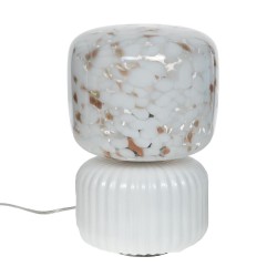 Lampe Ninon 30 cm Blanche tachetée en verre