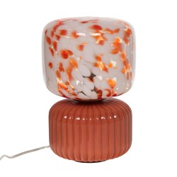 Lampe Ninon orange tachetée 30 cm en verre 30 cm