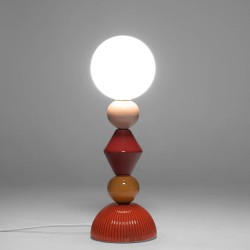 Lampe de table Adela rouge en céramique 37 cm