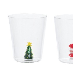 Verre a eau déco intérieur teckel noël 42cl (lot de 4)