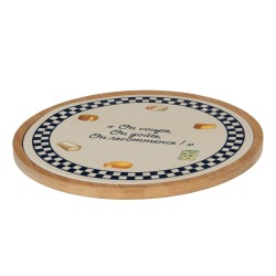 Plateau rond Fromage 27 cm bleu
